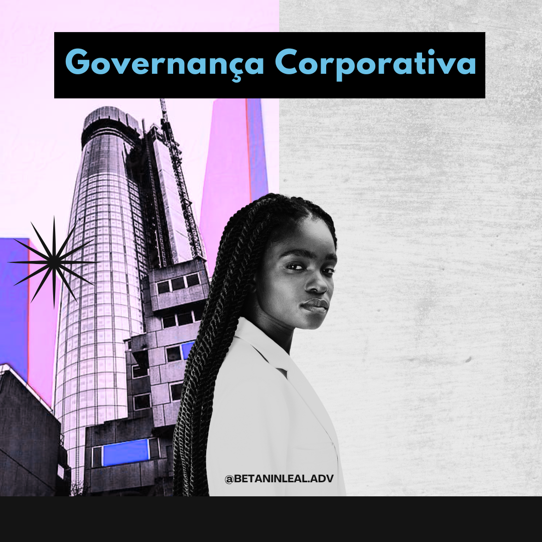 Mulher de negócios em frente a um prédio corporativo moderno, representando a governança corporativa.